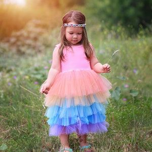 Rainbow Dress Abito Lungo Pastello Abito Tutu Arcobaleno | Etsy Italia