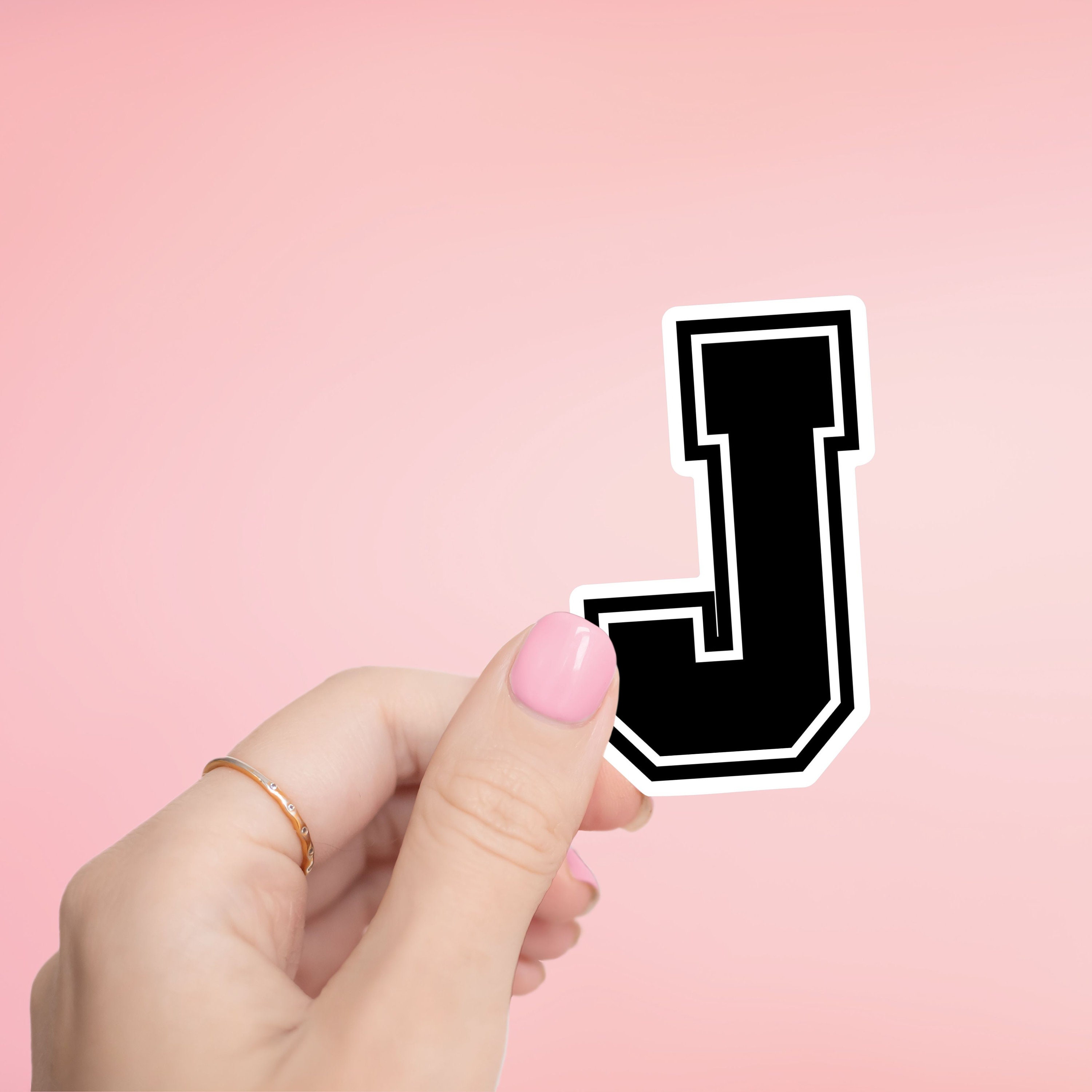 J Letter Sticker- Tumbler Sticker, Decal, Laptop Sticker, Water Bottle ...