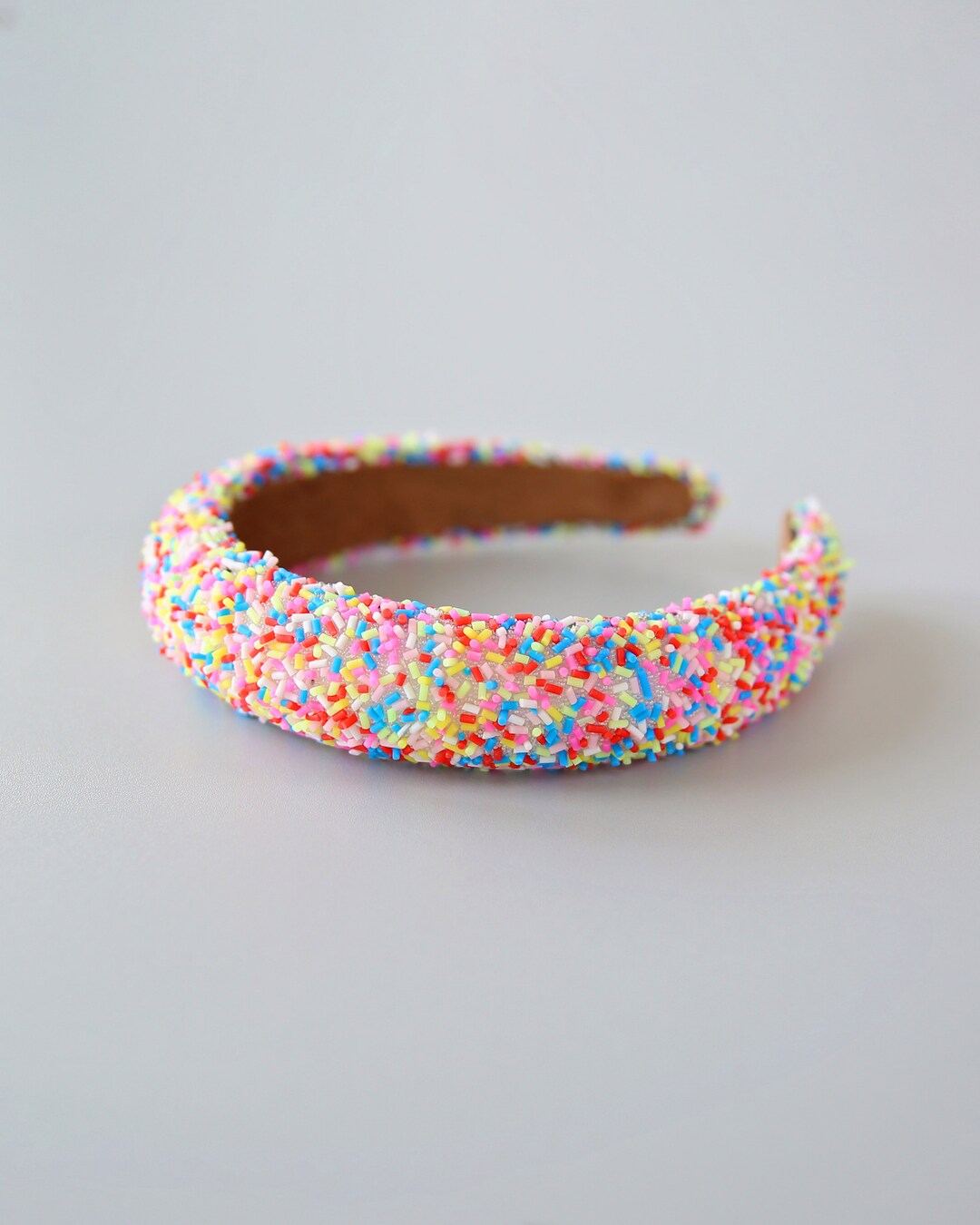 White and Rainbow Sprinkle Headband Cupcake Headband, Birthday Headband, Birthday Gift, Birthday