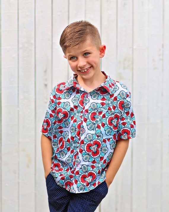 Boys top button down