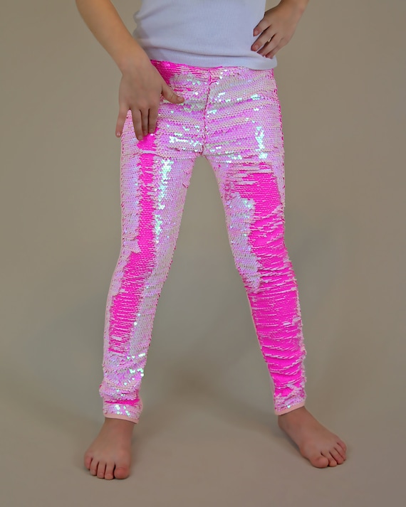 Hot Pink and Pink Reversible Sequined Pants Flip Sequin Pants Hot Pink and Pink  Sequined Pants Magic Sequin Pants -  Canada