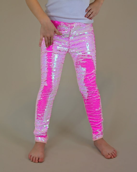 Hot Pink and Pink Reversible Sequined Pants Flip Sequin Pants Hot Pink and Pink  Sequined Pants Magic Sequin Pants -  Canada