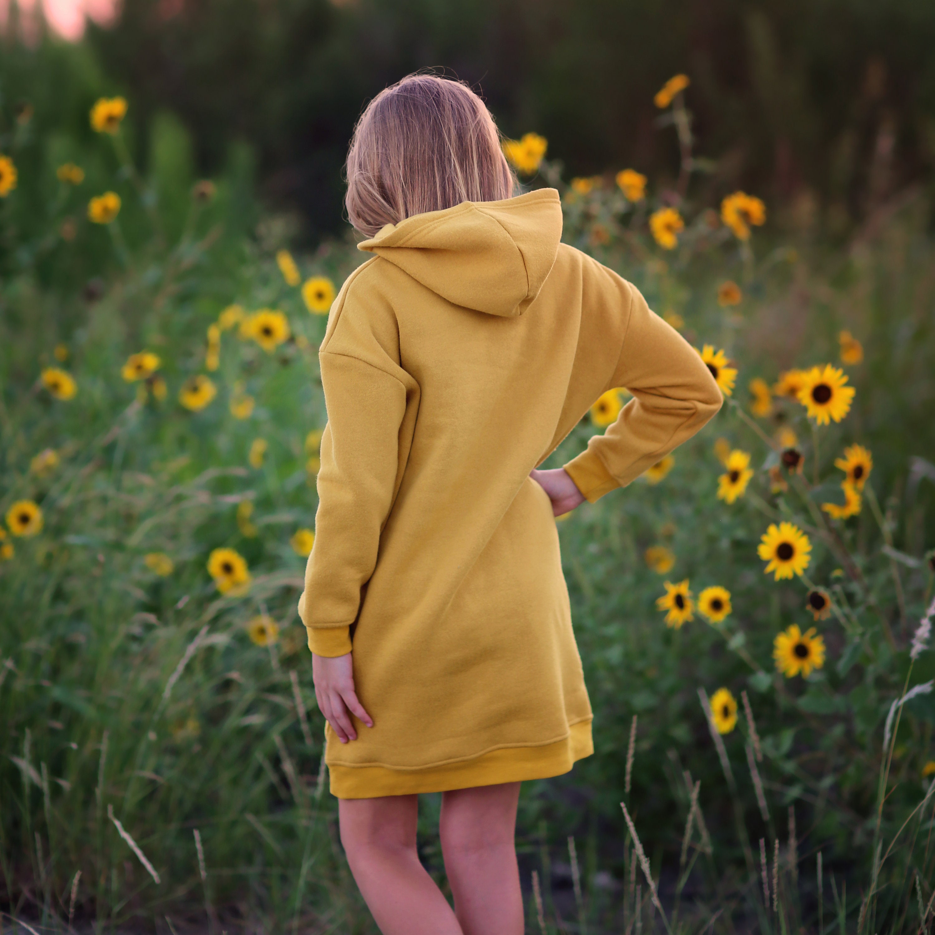 Girls Yellow Hoodie Dress Yellow Hoodie Yellow Hoodie Dress -  Denmark