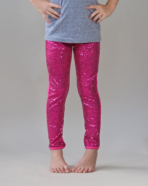 Sequin Pants Hot Pink Leggings Hot Pink Sequin Etsy