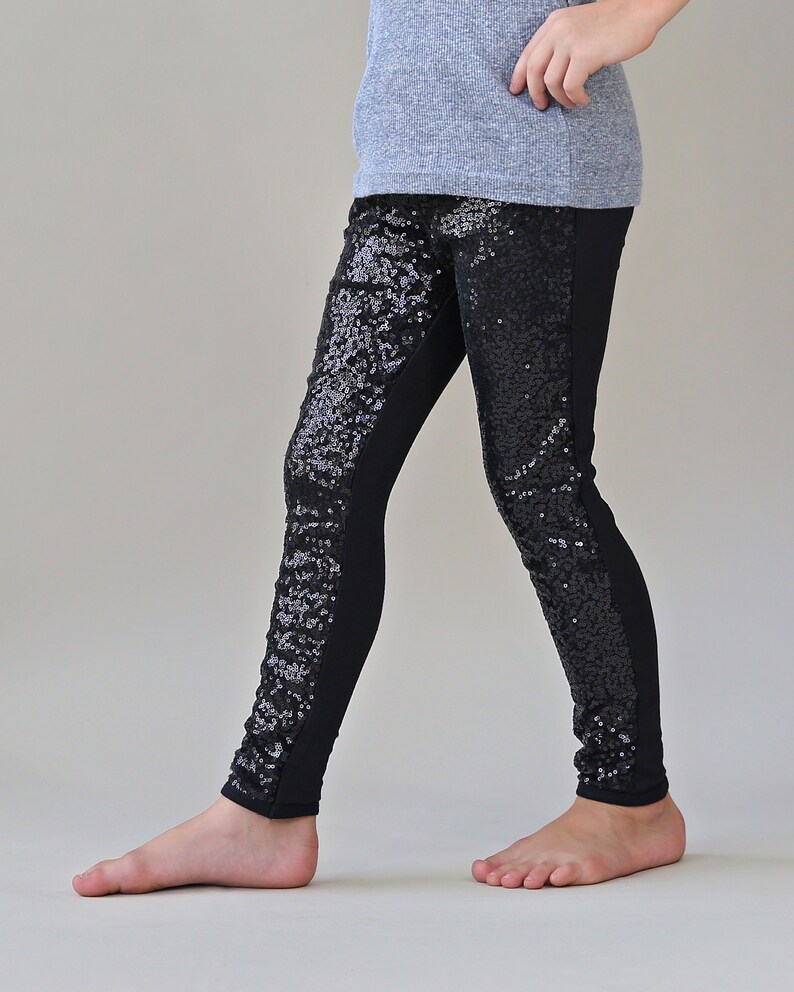 Black Sequin Pants Black Leggings Black Sequin Leggings - Etsy