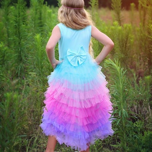 High Low Tulle Flower Girl Dress Princess Birthday Outfits, Fluffy Party Dress for Special Occasions, Gift for Girls, Tulle Flower Girl image 4