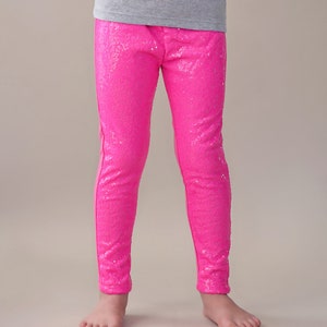 Neon Pink Sequin Pants Hot Pink 