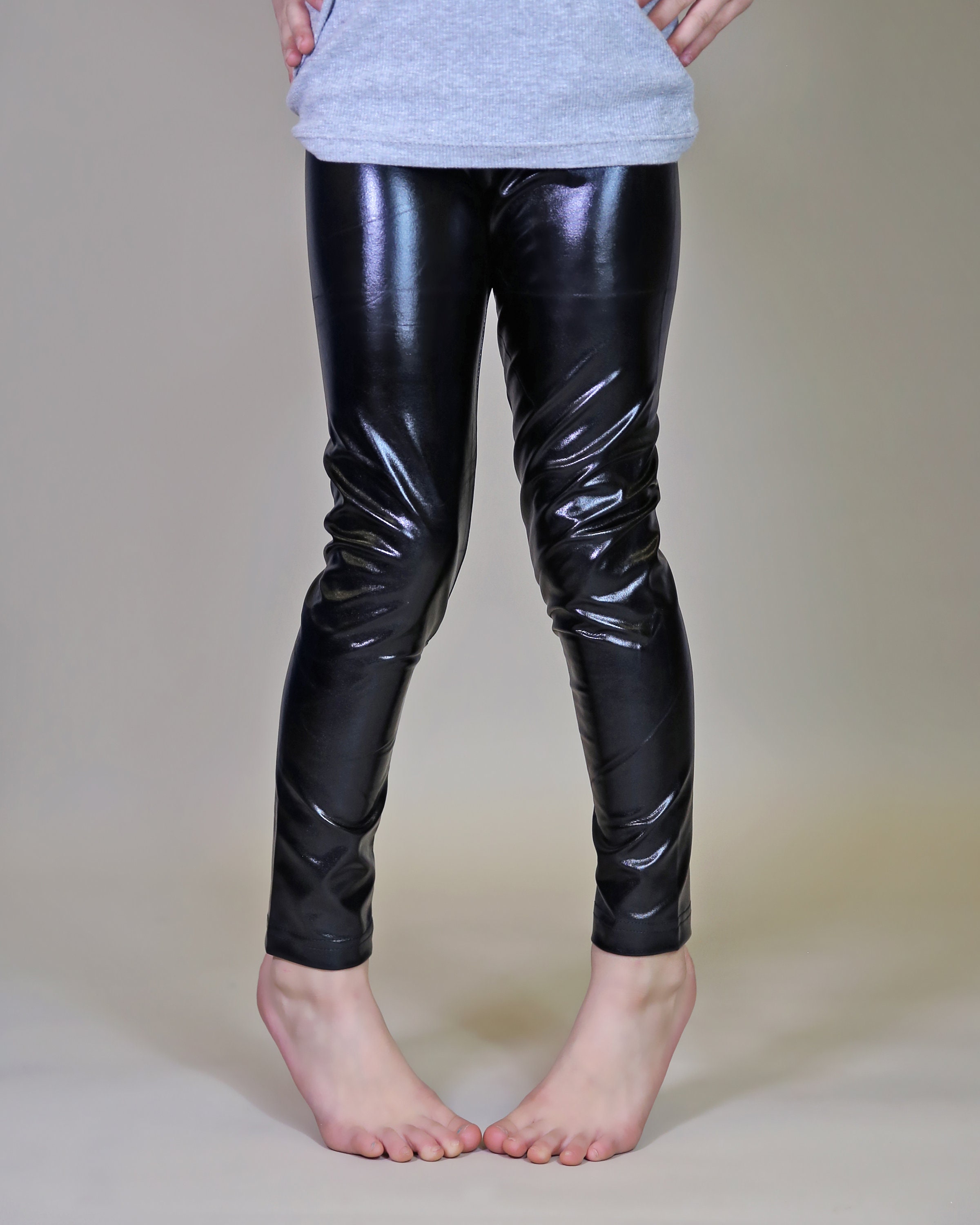 Shiny Black Leggings 