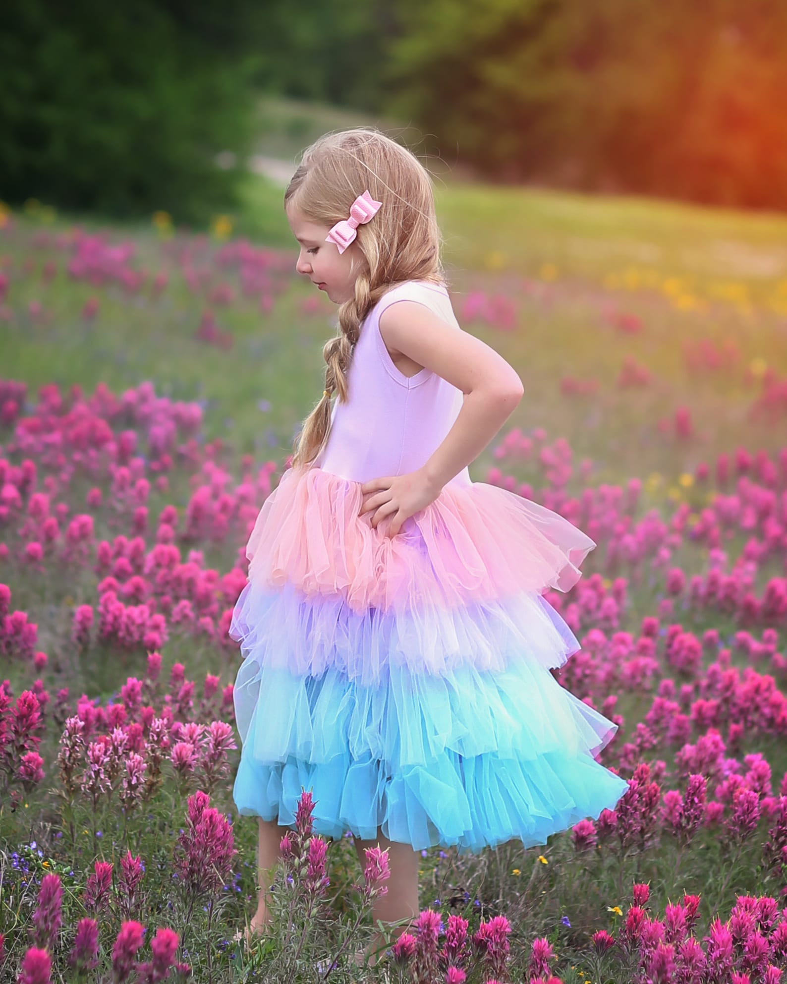 Pink Aqua and Lavender Ombre Dress Long Pink Tutu Dress - Etsy