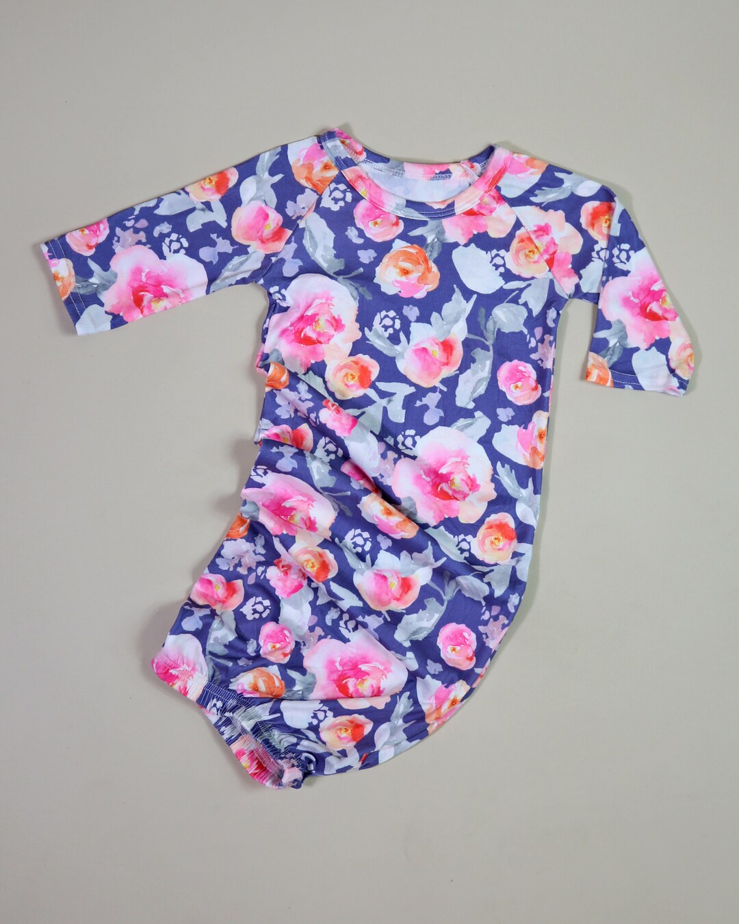 Floral Gown for Baby Baby Gown, Open Bottom Gown, Sleepsuit, Hospital