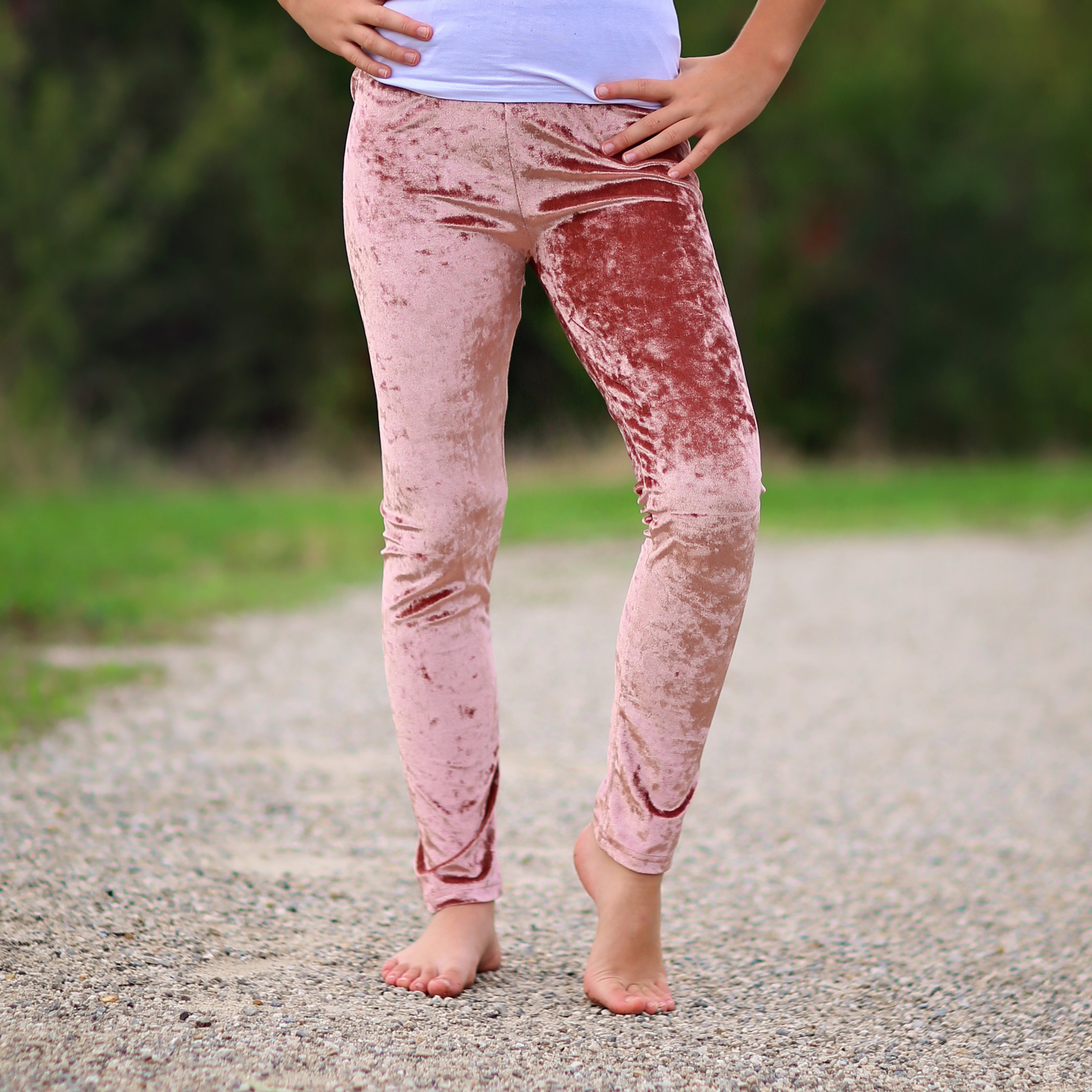 Girls Blush Velvet Leggings Velvet Pants, Leggings, Blush Pants