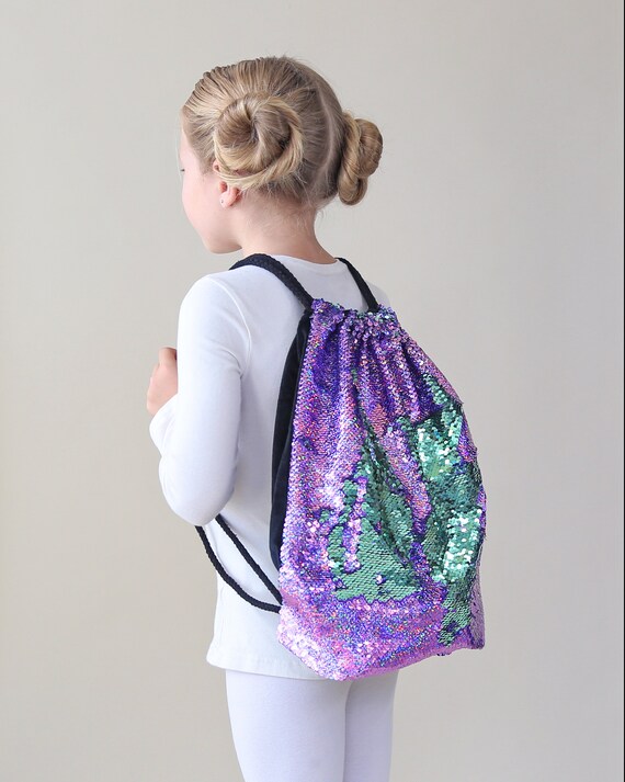 Drawstring sequin backpack online