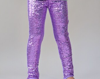 Lavender Sequin Leggings - Lavender Sequin Pants - Sequin Pants - Lavender Pants - Purple Glitter Pants - Lavender Sparkle Pants