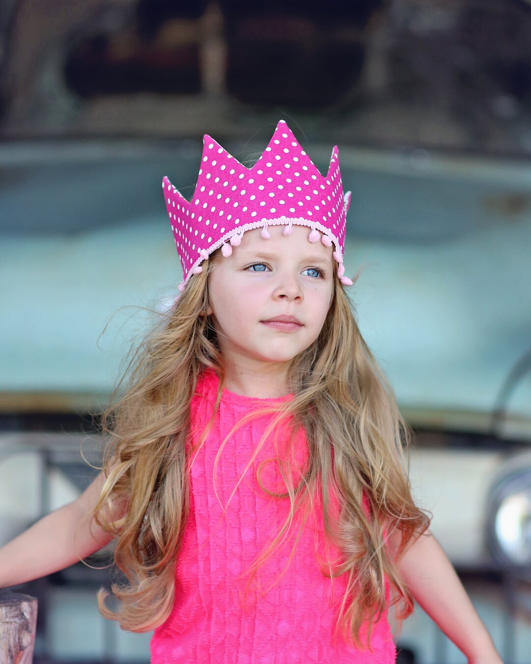 Dress up Crown Sequin Crown Birthday Crown Hot Pink and Purple Floral