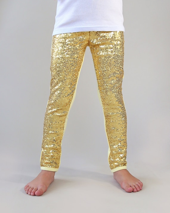 Gold Sequin Pants Sequin Pants Gold Pants Gold Glitter Pants Gold Sparkle  Pants 