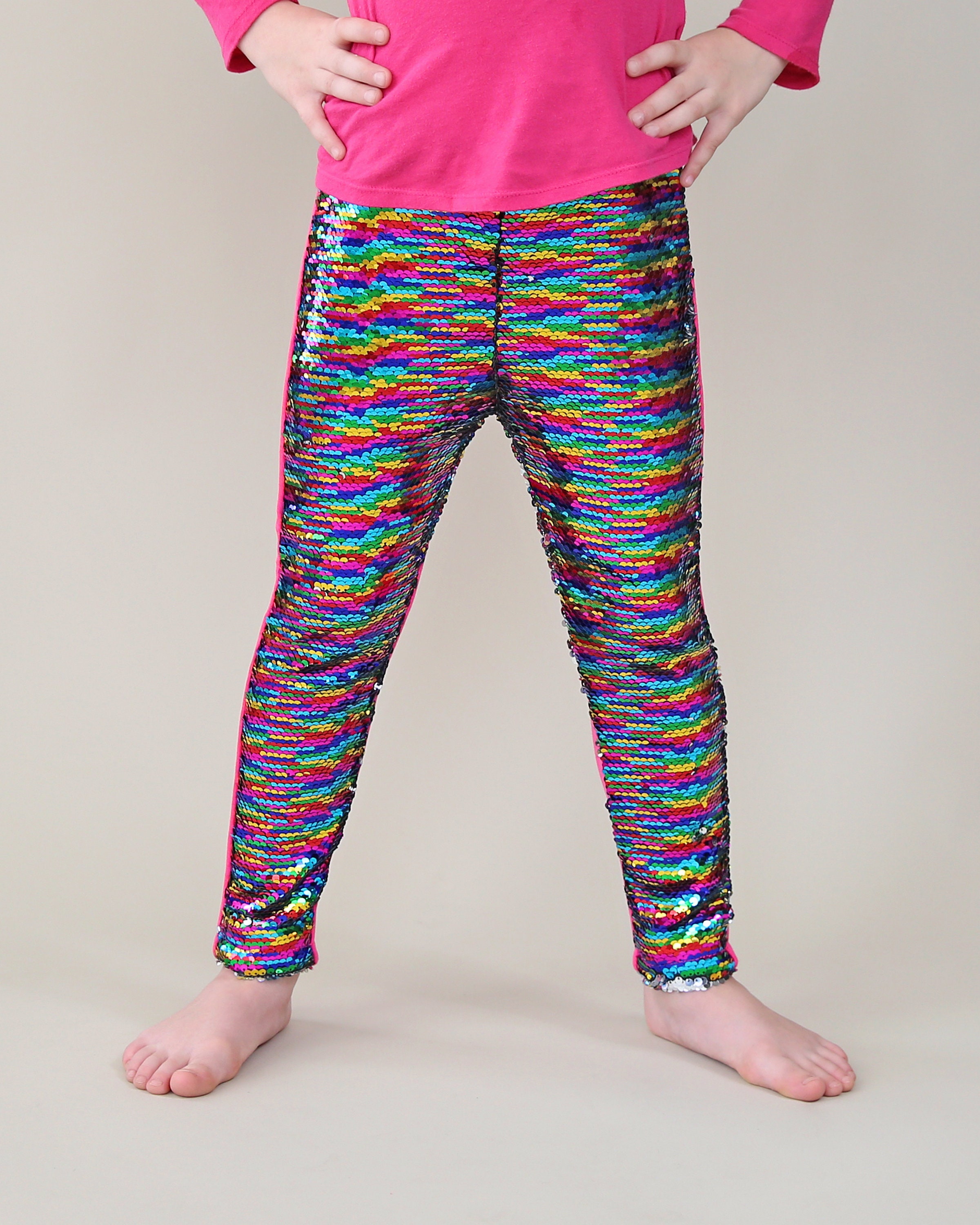 Rainbow Reversible Pants Rainbow Flip Leggings Rainbow and Etsy