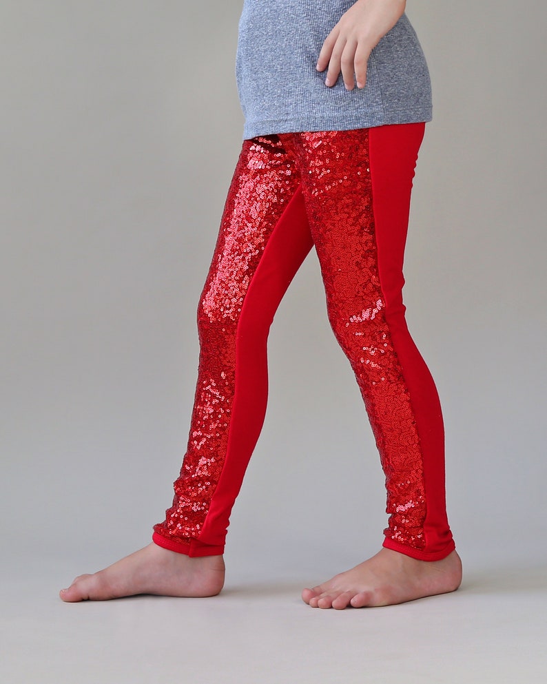 Red Sequin Pants Red Leggings Red Sequin Leggings - Etsy