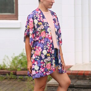 Mom and Daughter Boho Flower Dress Kimonos Floral Print Summer Cardigan Robes, Perfect for Beach & Home, Great Mother's Day Gift image 6