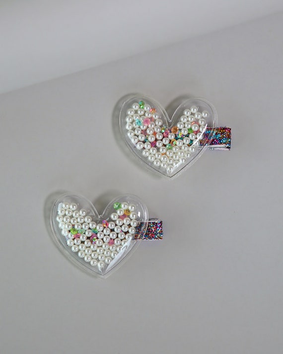 Confetti Heart Hair Clips Confetti Heart Hair Clips