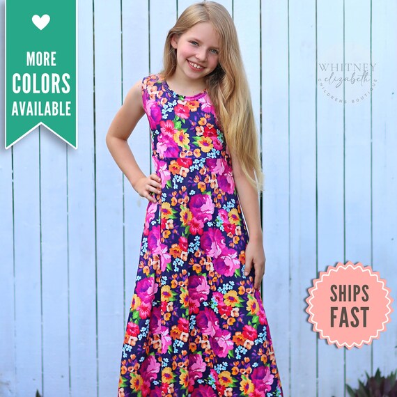 chinese dress ladies Savannah Girls Light Floral Maxi Dress  A Little Lacey