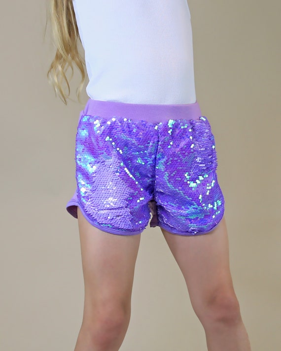 Sequin Shorts Purple