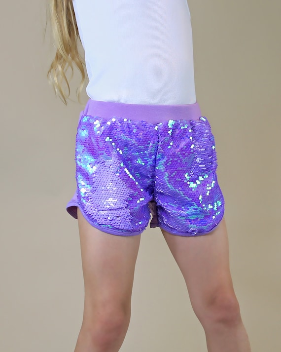 Sequin Shorts Purple