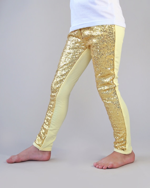 Girls Gold Metallic Leggings Gold Leggings, Gold Pants, Gold Metal Pants,  Gold Metallic Pants, Christmas Gold Pants, Gold Dance Pant, Gold 
