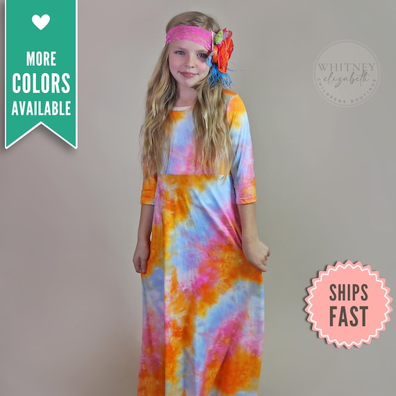 Girls 3/4 Sleeve Maxi Dress, Girls Long Dress, Fall Dress, Winter Dress, Kids Dresses, Boho Maxi Dress, Tween Dress, Toddler Long Dresses