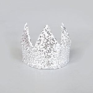 Dress Up Crown - Sequin Crown - Birthday Crown - Silver Sequin Crown - Silver Crown - Fits all - Reversible Crown