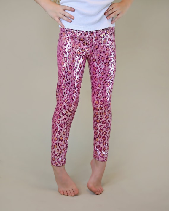 rosa Leggings leopardo Pantalones rosa - Etsy México