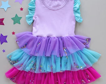 Sparkling Sequin Top Tulle Girl Dress - Flower Girl Birthday Outfit, Princess Chiffon Party Dress, Perfect Gift for Special Occasions