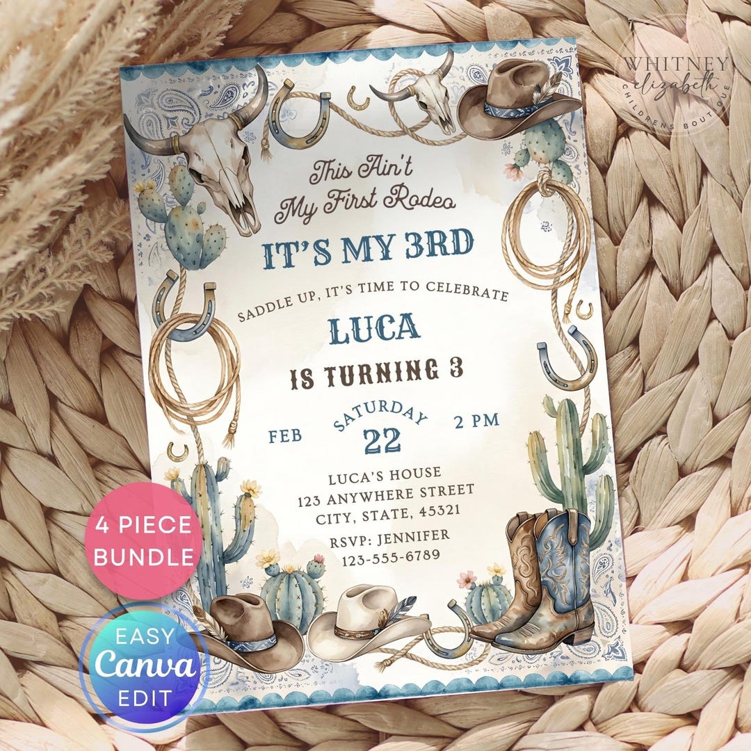 My First Rodeo Invitatioons This Ainβt My First Rodeo Invitation, Rodeo Birthday Party, Cowboy ...