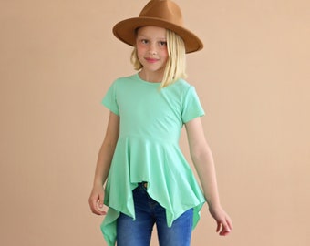 Mint Boho Shirt - Light Green High Low Shirt - Mint Green Shirt - Mint Green Tunic Shirt