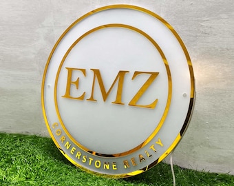3D Custom Backlit Logo Sign, Acrylic Name Custom Wall Sign, Custom Logo Business Door Sign, Light Up Sign, LED Logo Sign