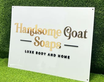 Custom 3D Acrylic Business Sign | Rectangular 3D Business Logo Sign| Acrylic Business Signage | Custom Acrylic Logo Sign | 3D Acrylic Sign