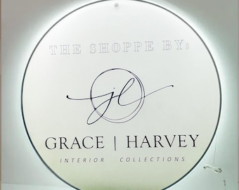Custom LED Backlit Round Logo Sign | Light Up Acrylic Business Sign, Beauty Salon, Spa & Medical Office Decor
