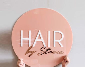 Custom Acrylic Boutique Logo Sign | Round Business Logo Sign, , Custom 3D Acrylic Business Sign,  Acrylic Business Signage, 3D Signage