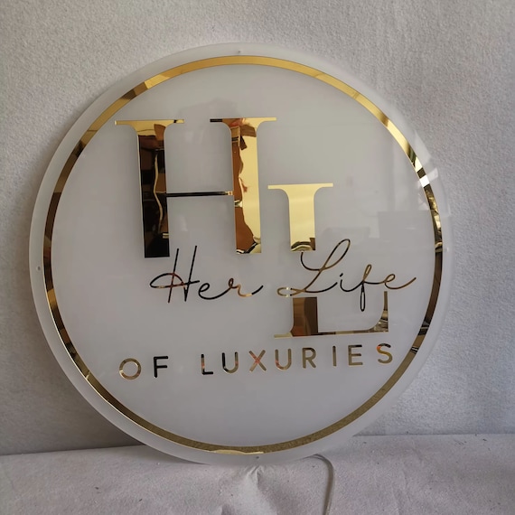 3D Custom Acrylic Backlit Business Sign Wall, Acrylic Name Custom Wall Sign, Custom Logo Business Door Sign, Light Up Sign, Gift For Boss