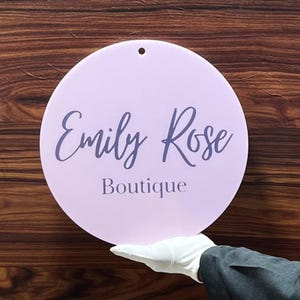 Enseigne d'entreprise ronde personnalisée en acrylique, Logo personnalisé, Enseigne pour petite entreprise, Logo personnalisé, Nom d'entreprise, Logo pour boutique