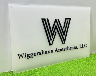 3D-Acryl-Firmenschild | Rechteckiges 3D-Firmenlogo | Acryl-Firmenbeschilderung | Acryl-Logoschild | Individuelles Logo für Kleinunternehmen