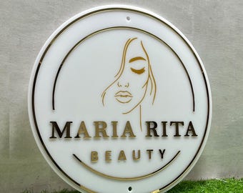 Custom Salon Business Logo Sign, Acrylic Beauty Salon decor, Office Acrylic Logo Sign, 3D Acrylic Business Sign,Acrylic Business Signage