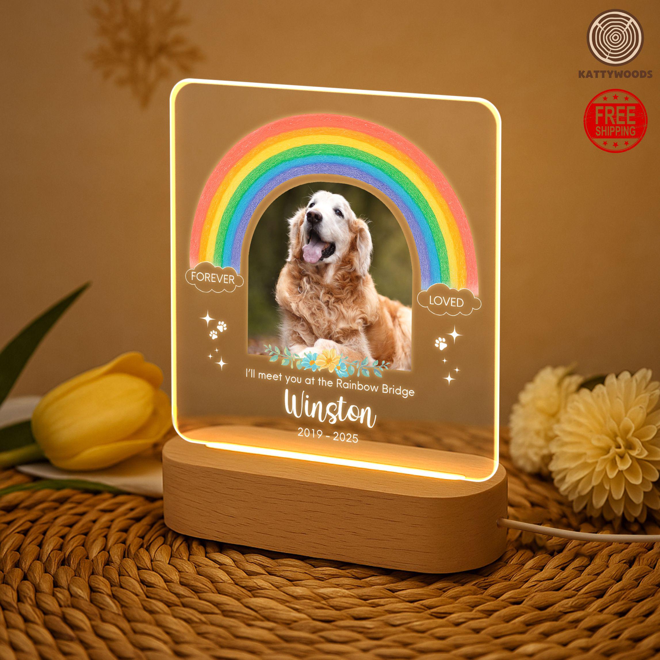 Pet Night Light, Pet Memorial Gift, Custom Pet Portrait with Name, Pet Loss Gifts for Dog Cat, Pet Lover Gift Sympathy, Gifts for Pets