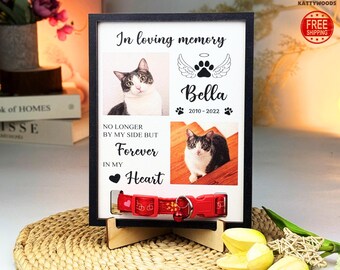 Cat Memorial Collar Frame With Photo, Pet Memorial Collar Holder, Pet Memorial Picture, Gift For Pet Loss,  Cat Memorial, Pet Sympathy Gift