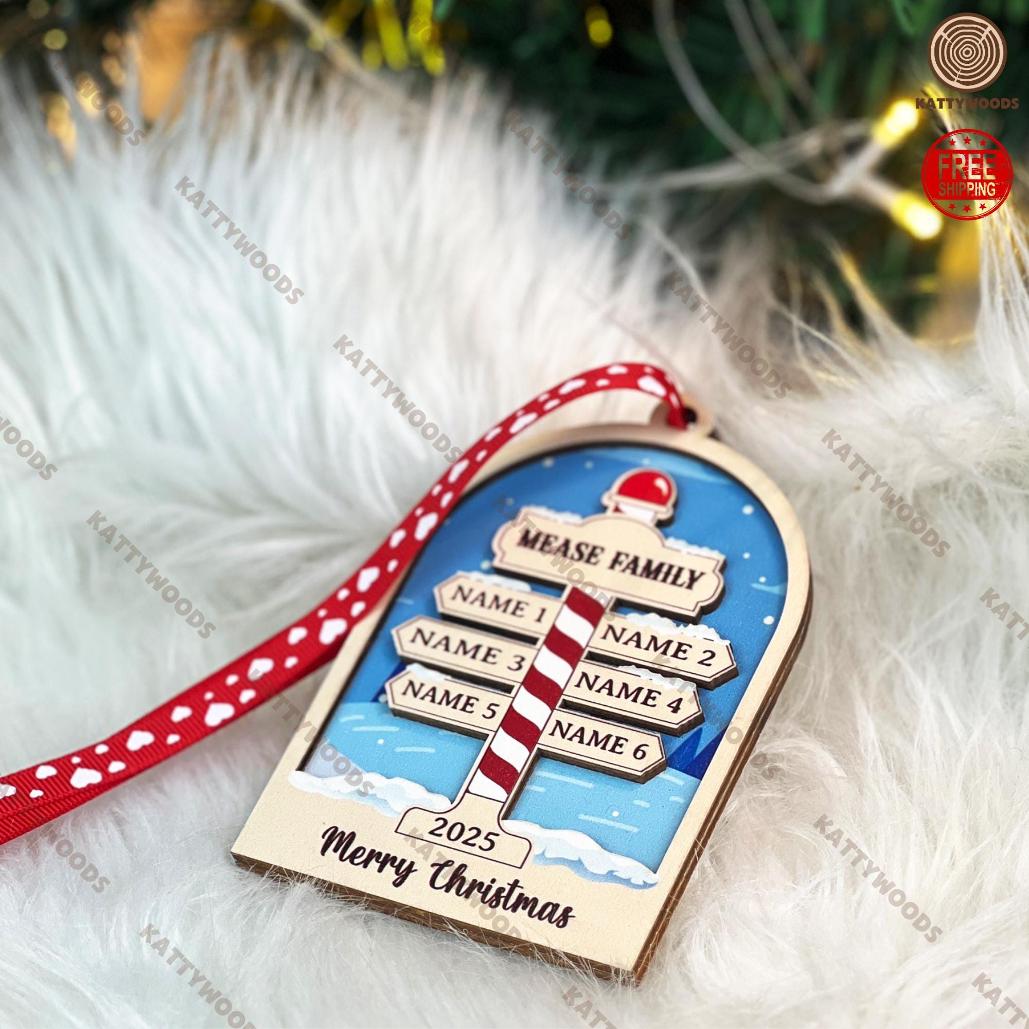 Personalized Family Christmas Ornament: Custom North Pole Keepsake - Etsy