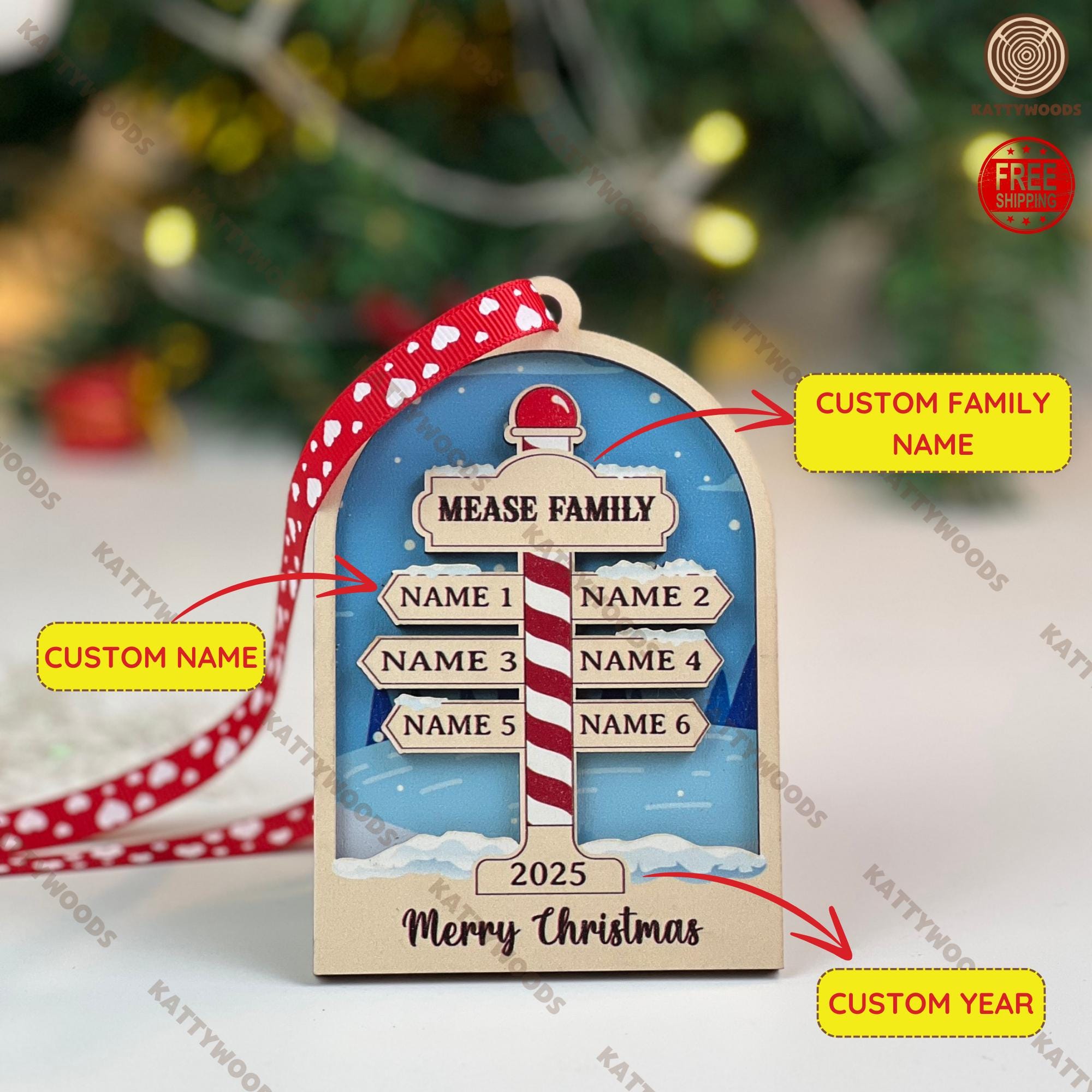 Personalized Family Christmas Ornament: Custom North Pole Keepsake - Etsy