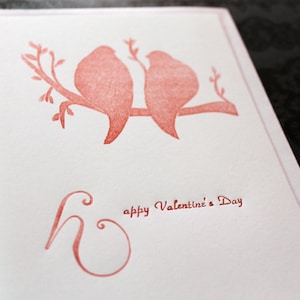 Lovecard Vögel Valentine Letterpress ~ handgefertigt ~ kostenloser Versand ~