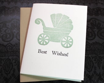 Best Wishes Letterpress Card ~ Handmade ~ FREE shipping within the US ~