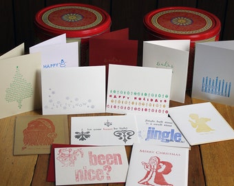 Letterpress Gift Set ~ Set of 10 Handmade Letterpress Cards ~