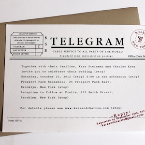 Telegram Wedding Invitations - Sample