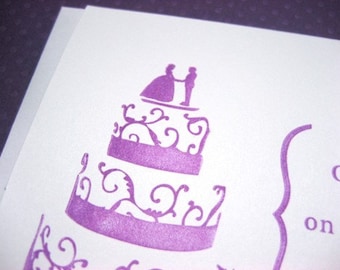 Congrats Wedding Letterpress card - Congratulations on Having your Cake and Eating it too ~ Handmade ~ FREE shipping within the US ~